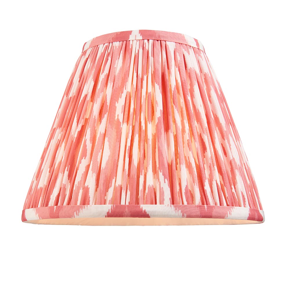 Lille & Ikat 25cm Table Antique brass plate & coral pink fabric