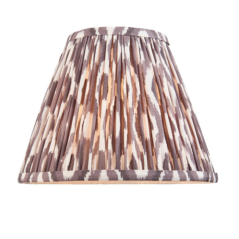 Lille & Ikat 25cm Table Antique brass plate & pearl grey fabric