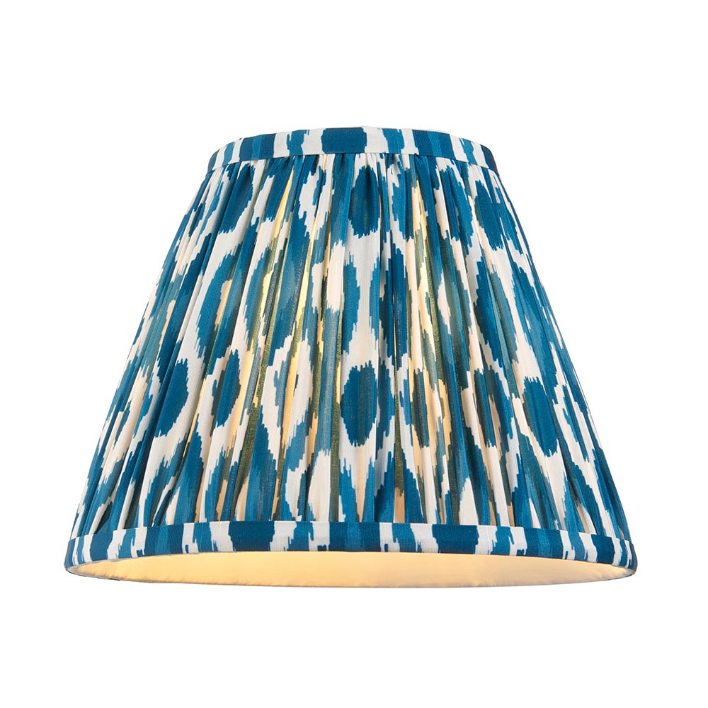 Lille & Ikat 25cm Table Antique brass plate & marlin blue fabric