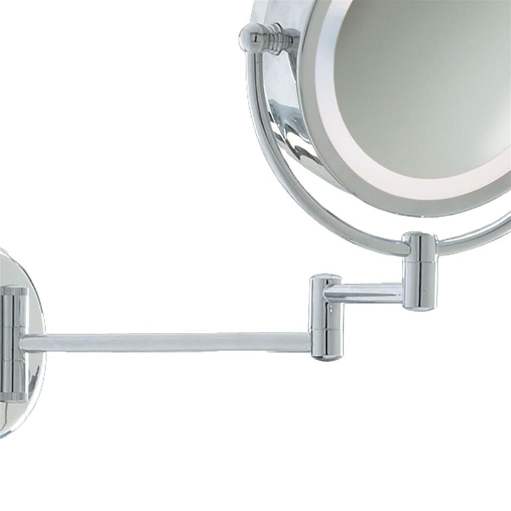 Searchlight Illuminated Chrome Bathroom Mirror Adjustable Arm - Comet Lighting
