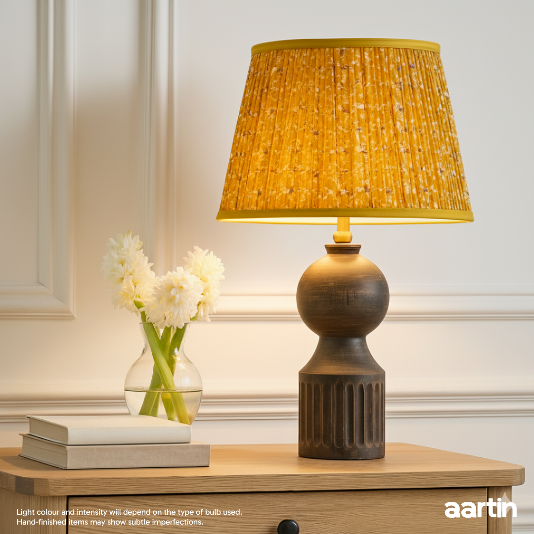 AARTIN TESSA TABLE LAMP IN WOOD WITH DARK NATURAL WOOD FINISH (BASE ONLY)