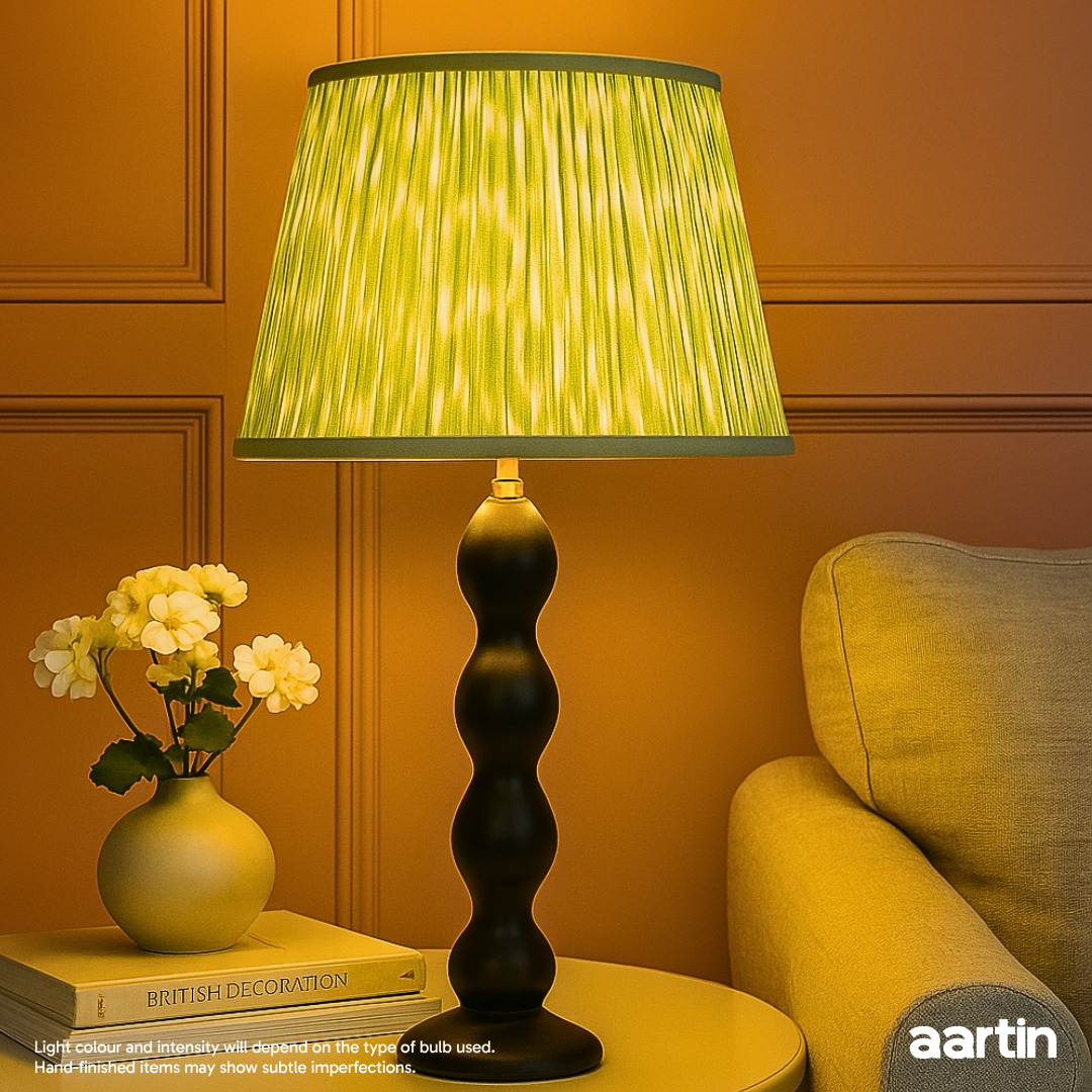 AARTIN RIPPLE TABLE LAMP IN WOOD WITH EBONY FINISH (BASE ONLY)
