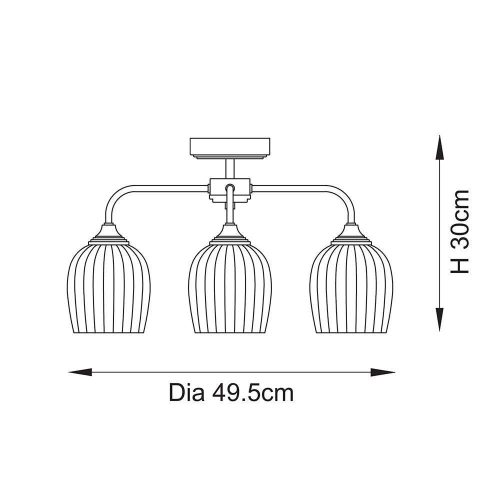 Ashcroft Ribbed 3lt Semi Flush