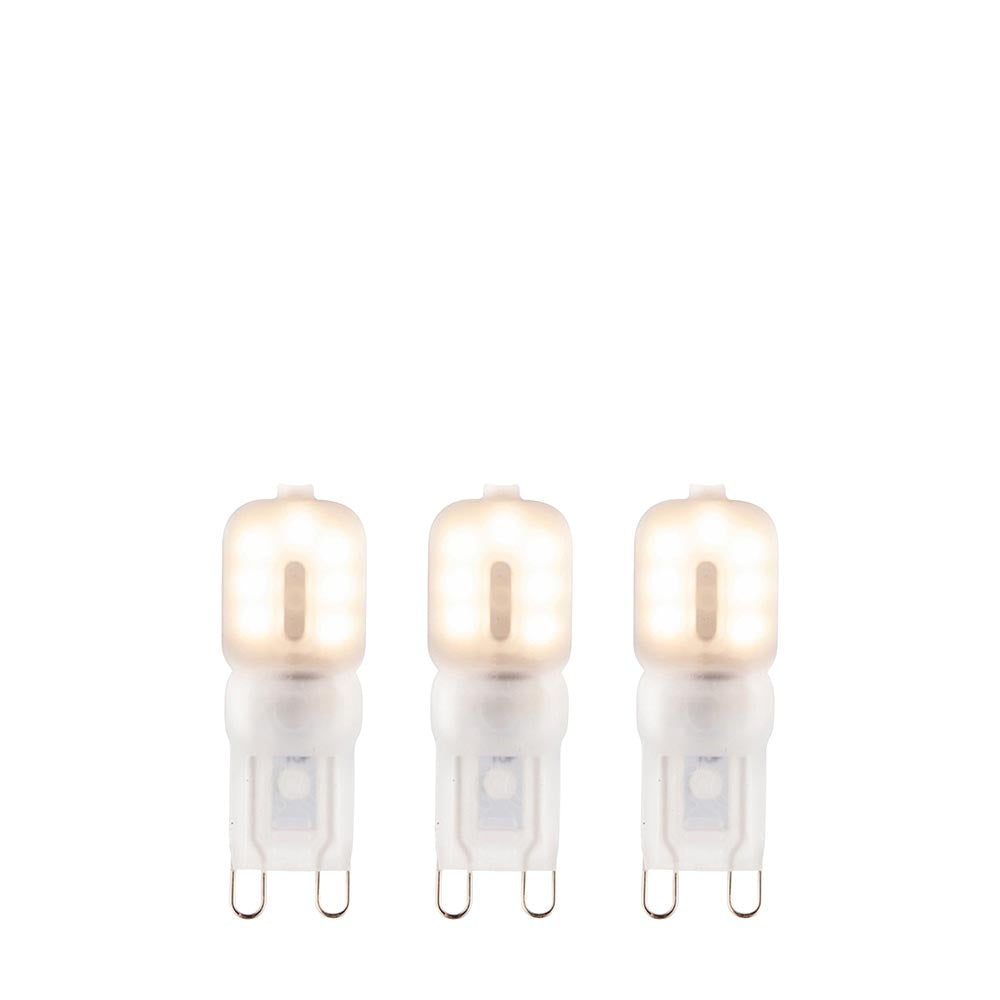 G9 LED Frosted SMD- 3 pack Frosted pc & bright nickel plate