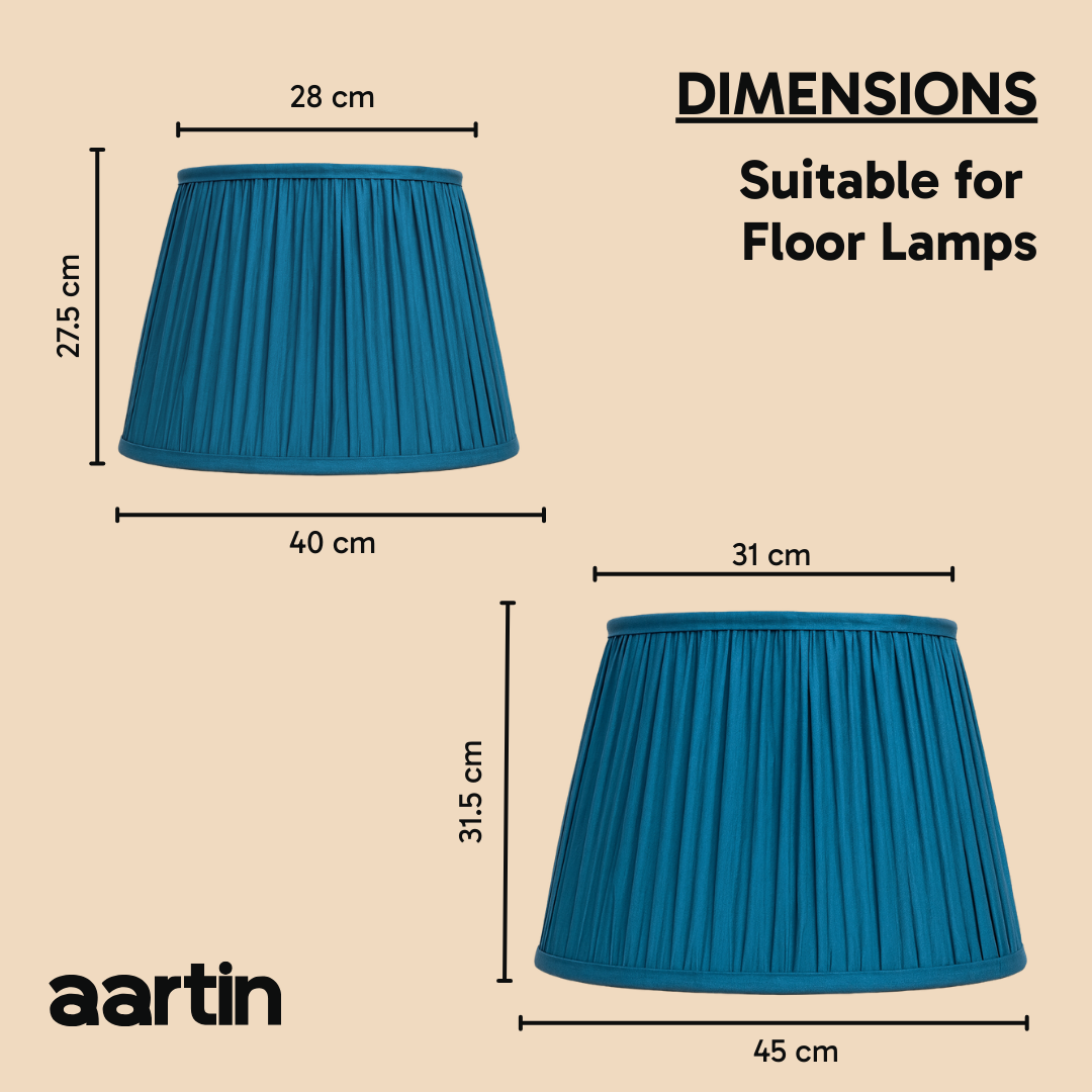 AARTIN STRAIGHT EMPIRE GATHERED LAMPSHADE IN BLUE SILK