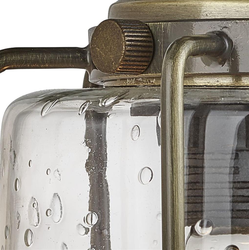 Searchlight Pipes 1Lt Wall Light - Antique Brass With Seeded Glass