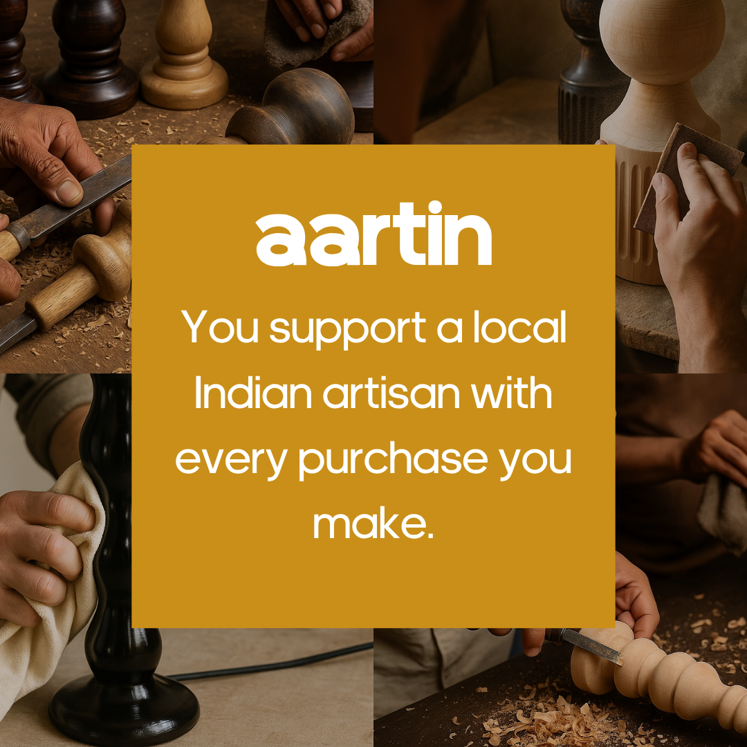 AARTIN TESSA TABLE LAMP IN WOOD WITH DARK NATURAL WOOD FINISH (BASE ONLY)