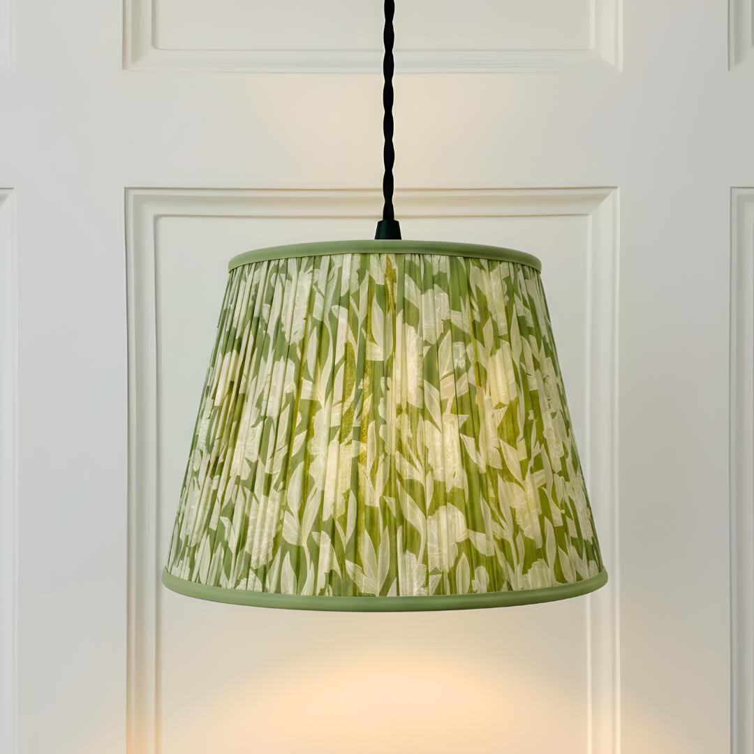AARTIN 40 CM Sage Serenity Cotton Lampshade - Straight Empire ( Shade Only )
