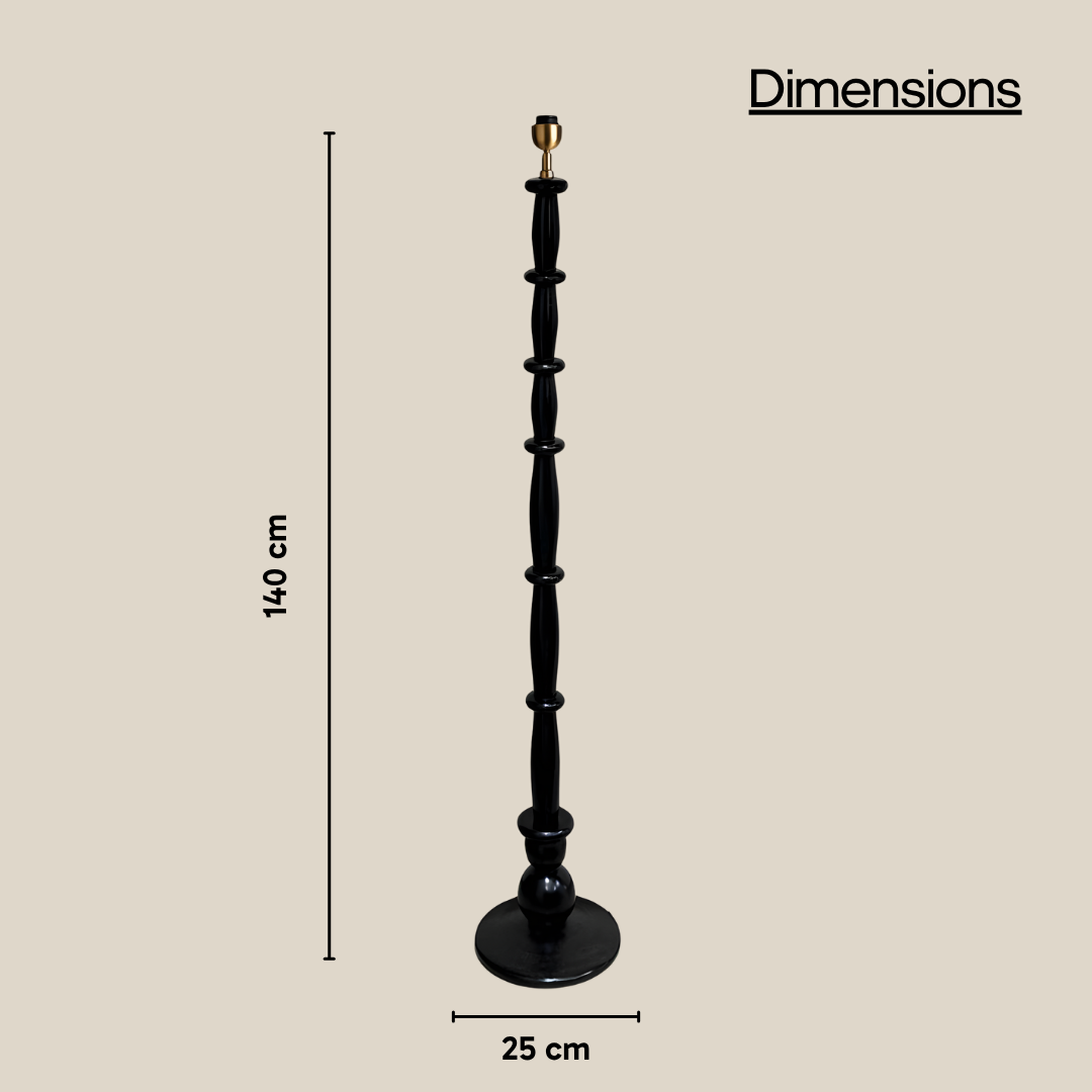 AARTIN HAZEL FLOOR LAMP IN WOOD WITH EBONY FINISH (BASE ONLY)