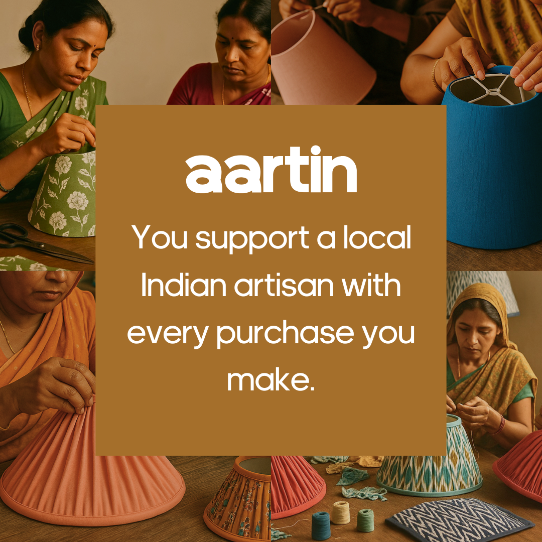 AARTIN 30 CM HONEY PETALS EMPIRE ROLLED LAMPSHADE IN COTTON