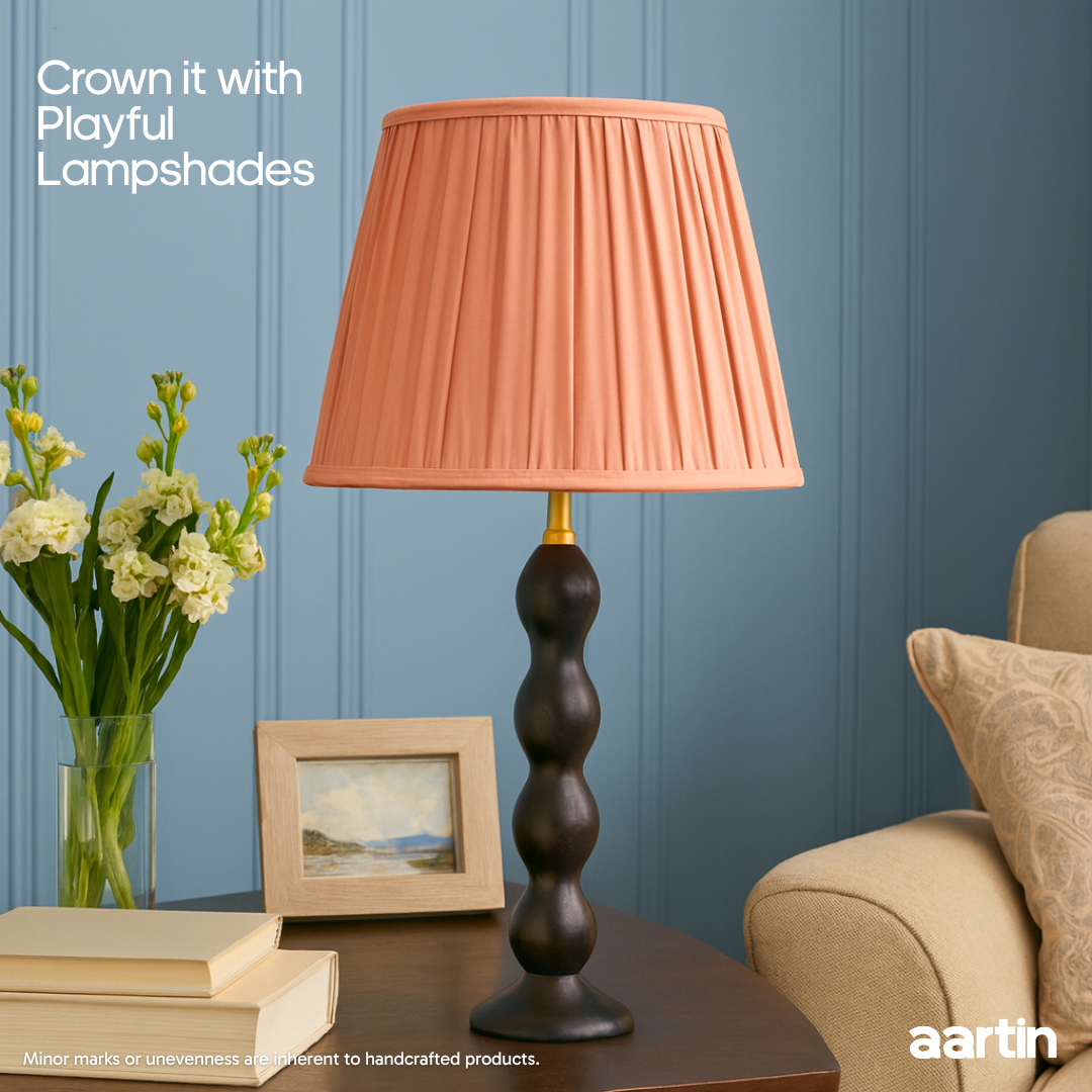 AARTIN RIPPLE TABLE LAMP IN WOOD WITH EBONY FINISH (BASE ONLY)