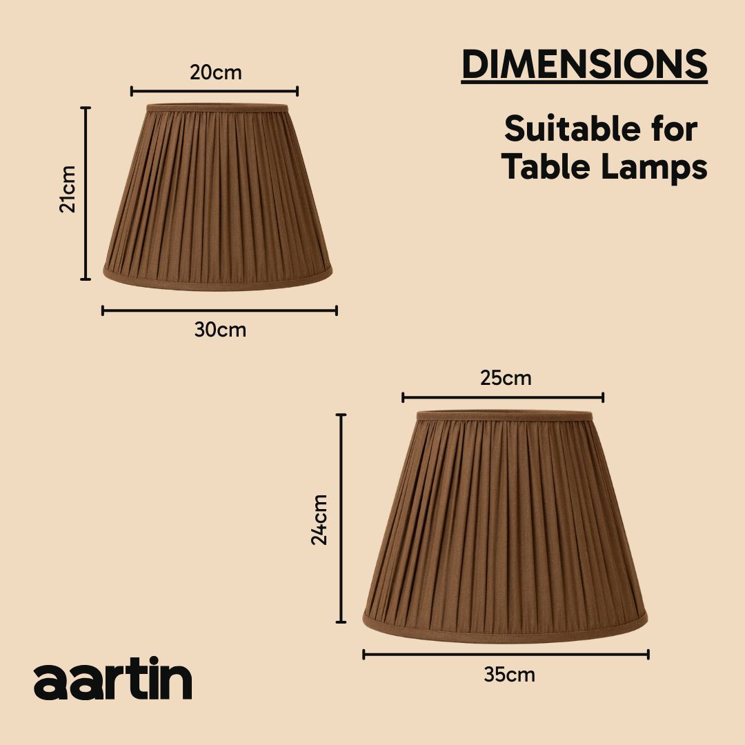 AARTIN STRAIGHT EMPIRE GATHERED LAMPSHADE IN TAUPE SILK