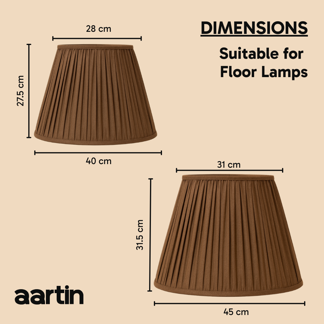 AARTIN STRAIGHT EMPIRE GATHERED LAMPSHADE IN TAUPE SILK