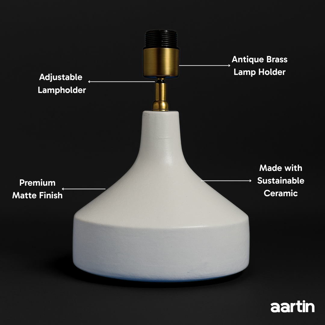 AARTIN FRANKLIN TABLE LAMP IN WHITE UNGLAZED CERAMIC (BASE ONLY)