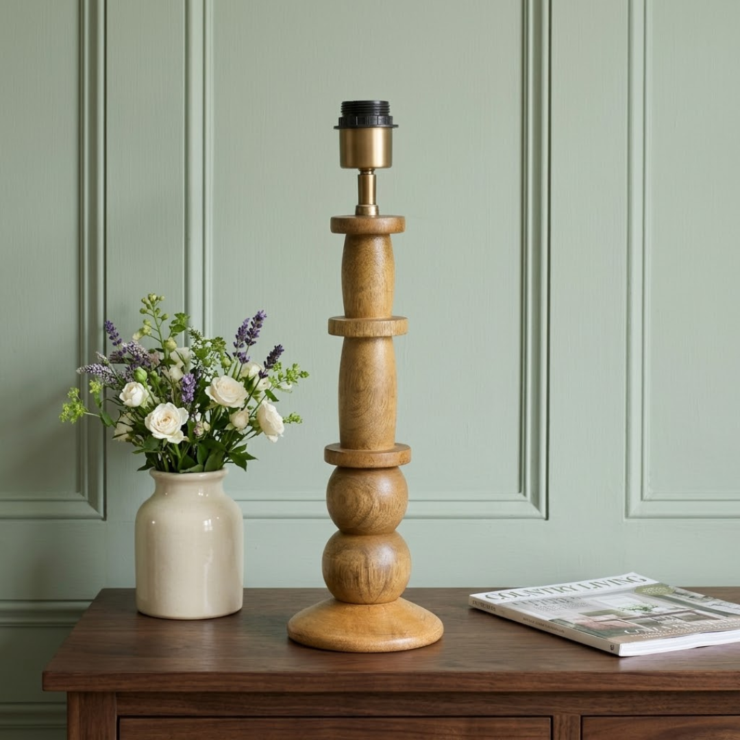 AARTIN Hazel Wood Table Lamp - Natural Wood ( Base Only )