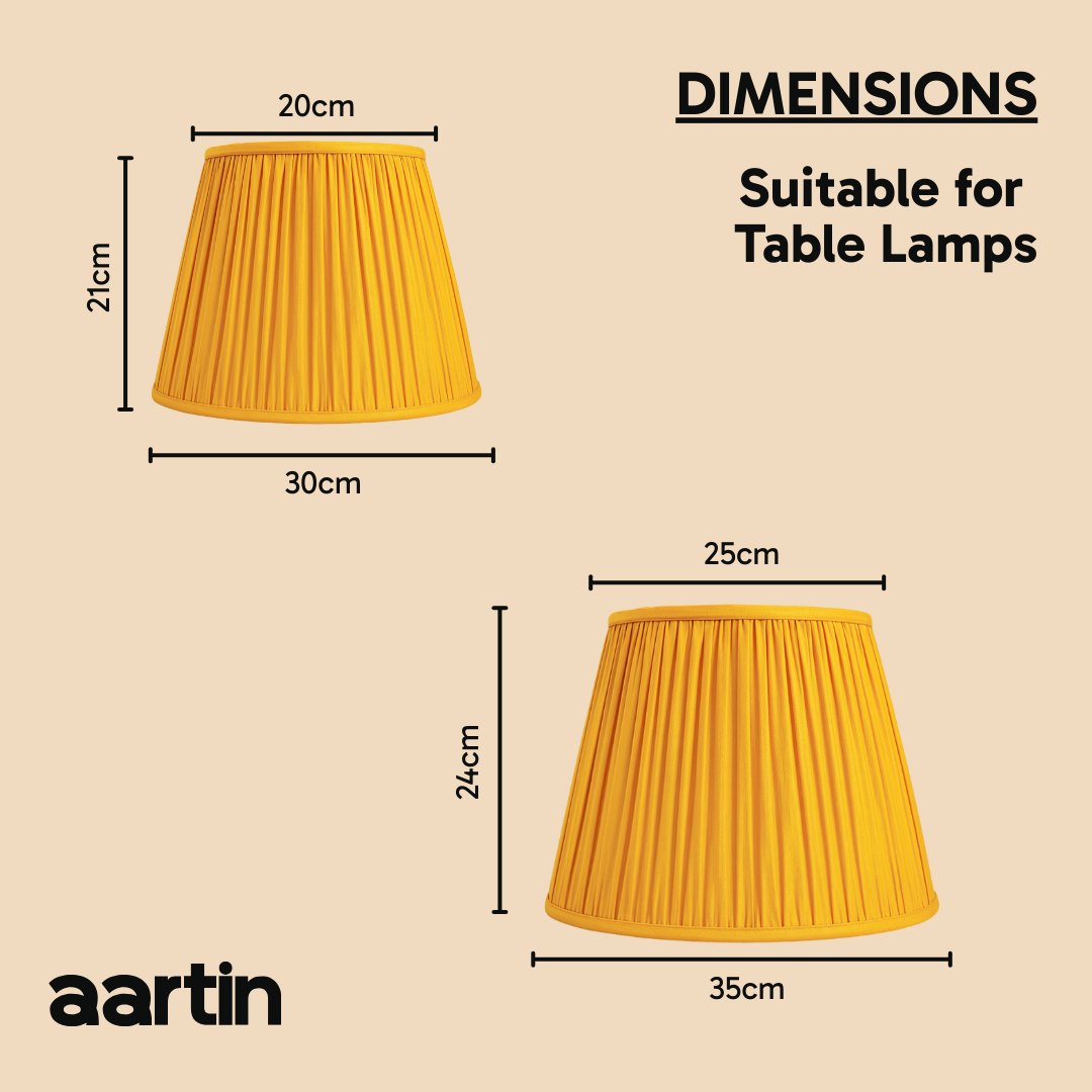AARTIN STRAIGHT EMPIRE GATHERED LAMPSHADE IN YELLOW SILK