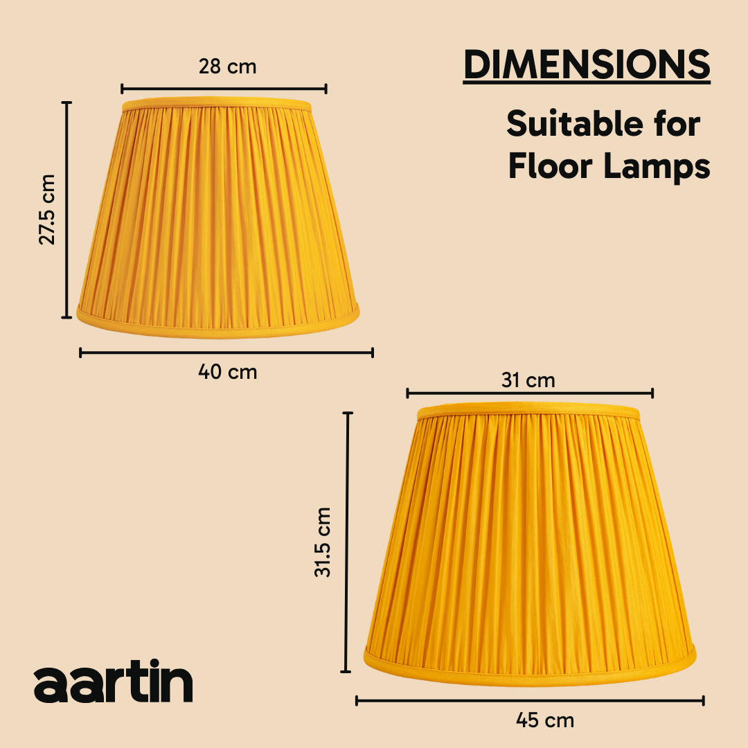 AARTIN STRAIGHT EMPIRE GATHERED LAMPSHADE IN YELLOW SILK