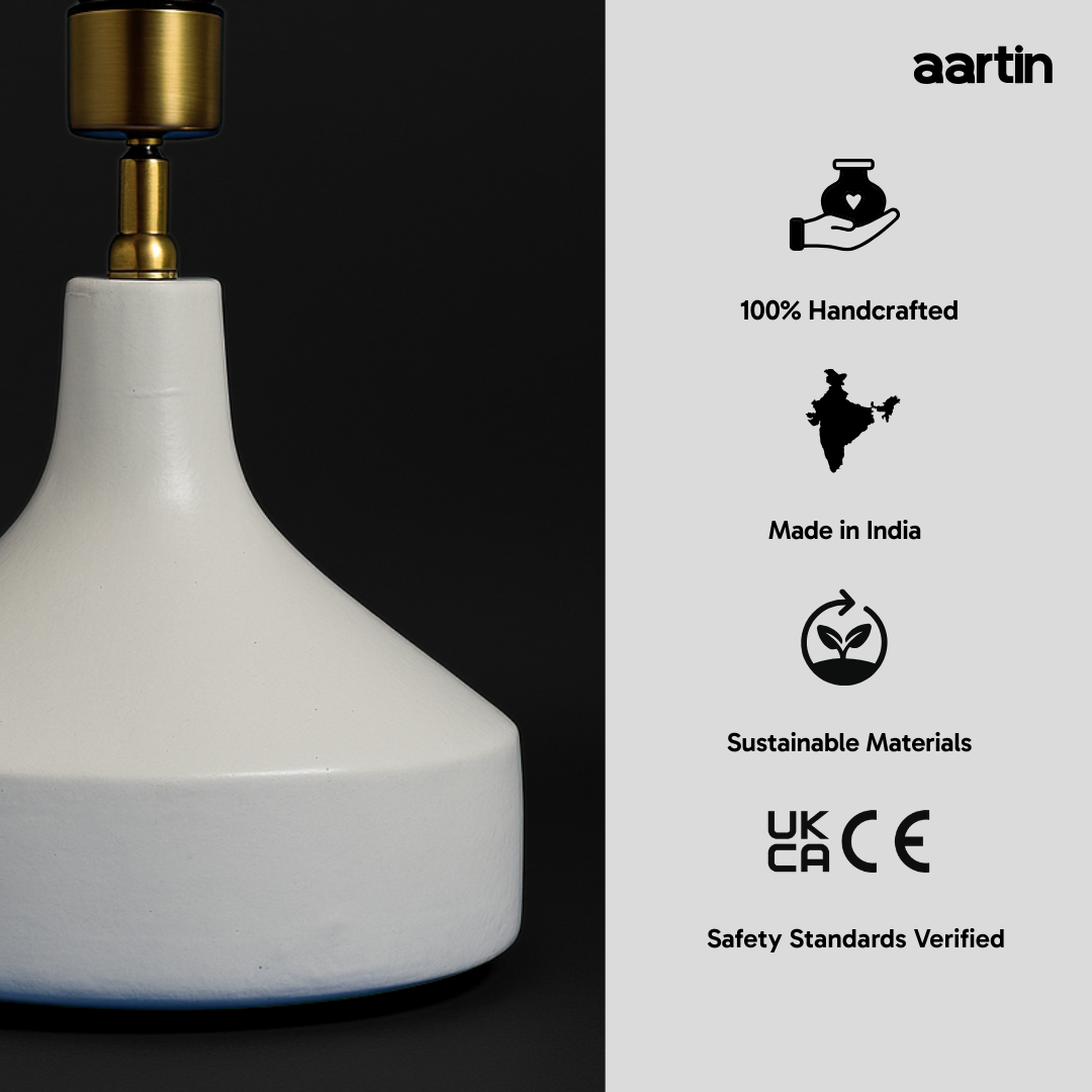 AARTIN FRANKLIN TABLE LAMP IN WHITE UNGLAZED CERAMIC (BASE ONLY)