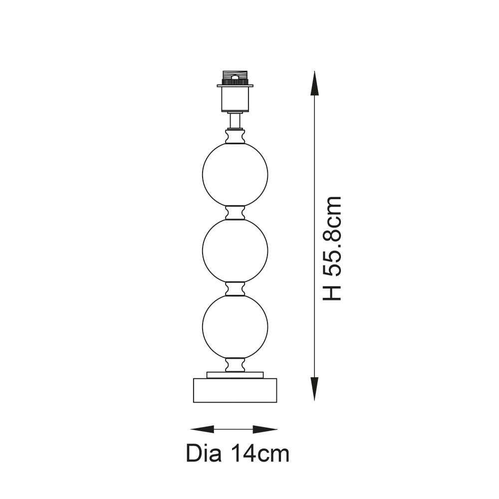 Murray Table Lamp 558mm (Base Only) Clear Crystal & Chrome Plate - Comet Lighting