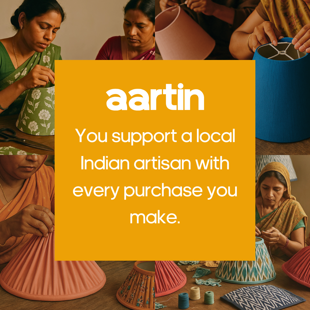 AARTIN STRAIGHT EMPIRE GATHERED LAMPSHADE IN YELLOW SILK