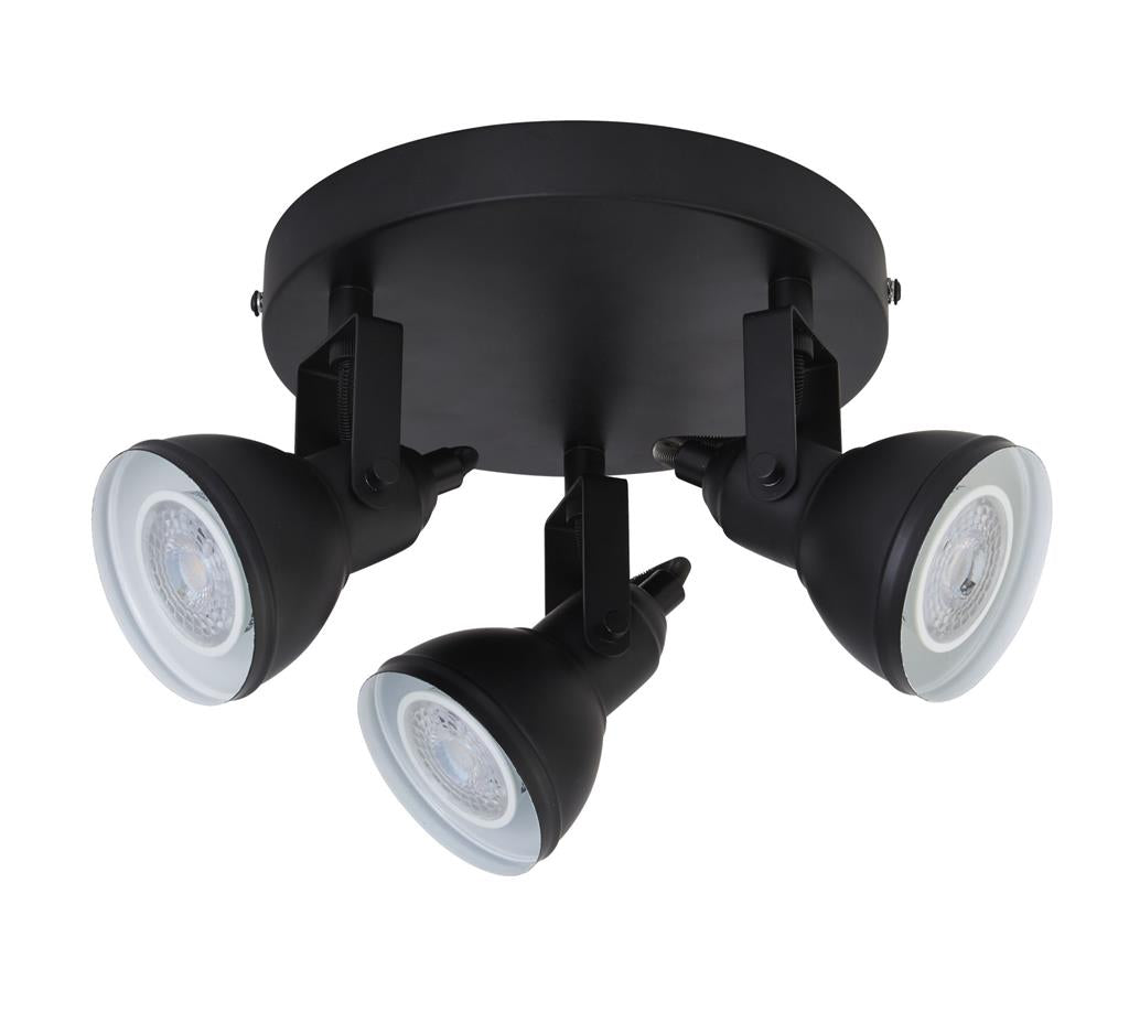 Kennerleigh 3Lt Spotlight Plate - Black - Comet Lighting