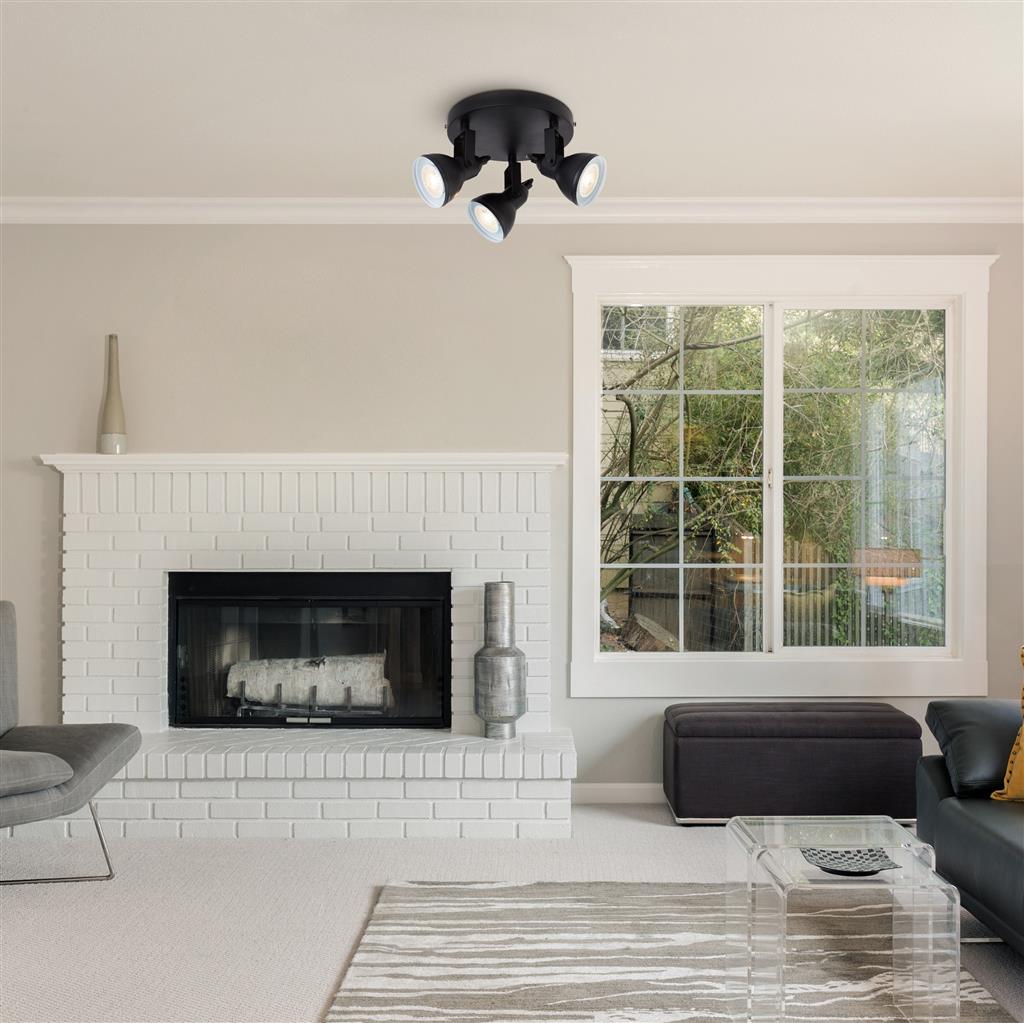 Kennerleigh 3Lt Spotlight Plate - Black - Comet Lighting