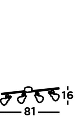 Kennerleigh 4Lt Spotlight Split-bar - Black - Comet Lighting