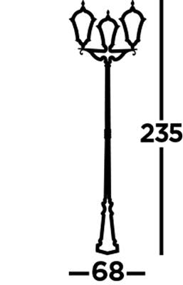 Capri Outdoor Post - Rustic Brown Metal & Glass - Comet Lighting