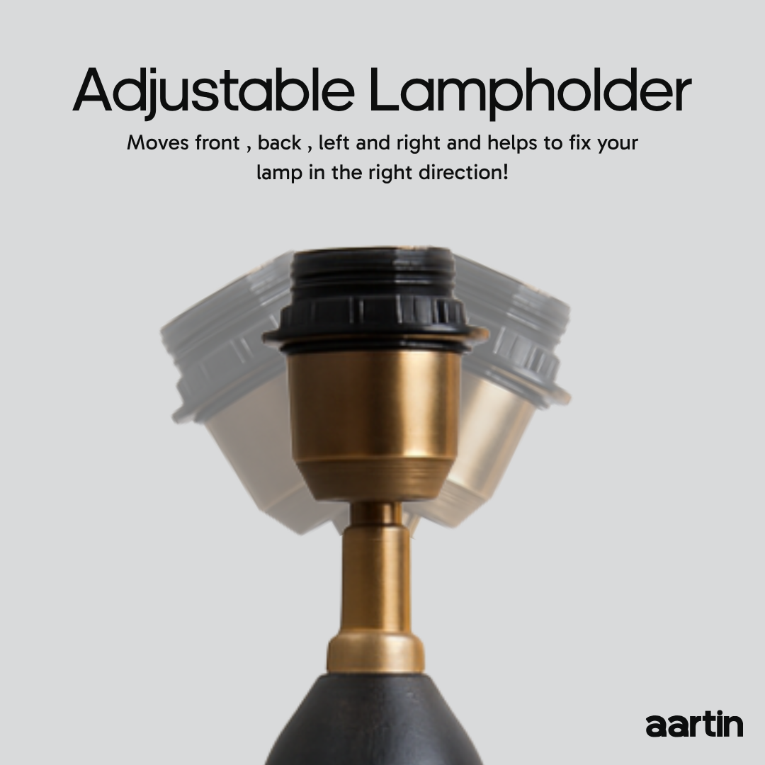 AARTIN RIPPLE TABLE LAMP IN WOOD WITH EBONY FINISH (BASE ONLY)