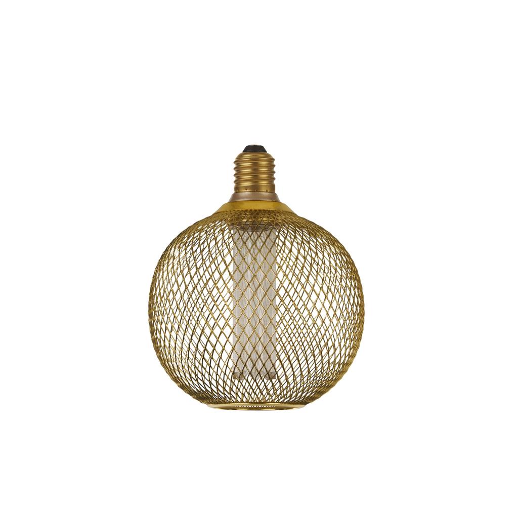 Wire Mesh Effect Globe Lamp - Gold Metal - Comet Lighting