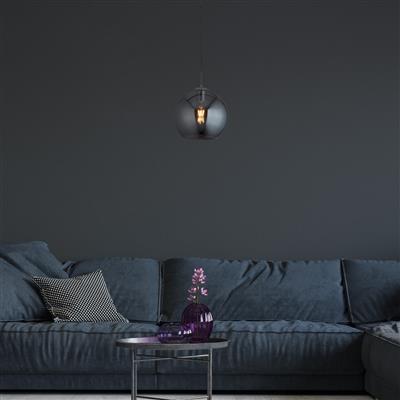 Searchlight Balls 1-Light Round Pendant| Smoked Glass| Chrome