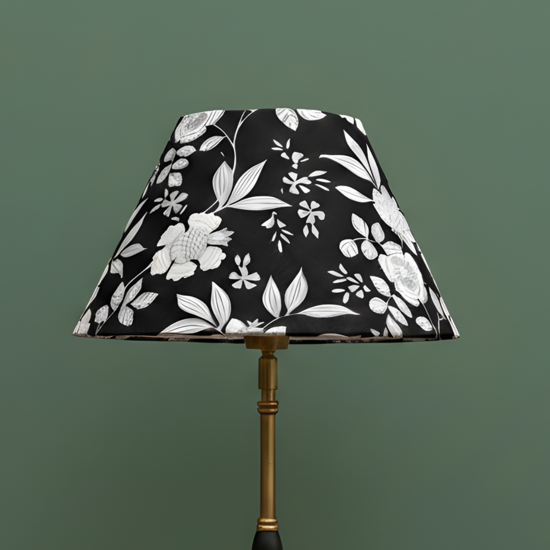 AARTIN 30 CM Midnight Blossom Cotton Lampshade - Empire