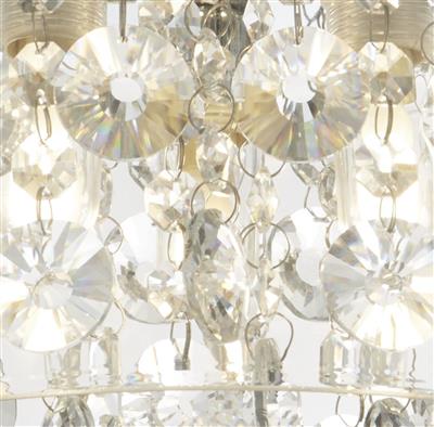 Searchlight Bathroom Clear Glass Shade 3Lt Flush| Crystal Drops - Comet Lighting
