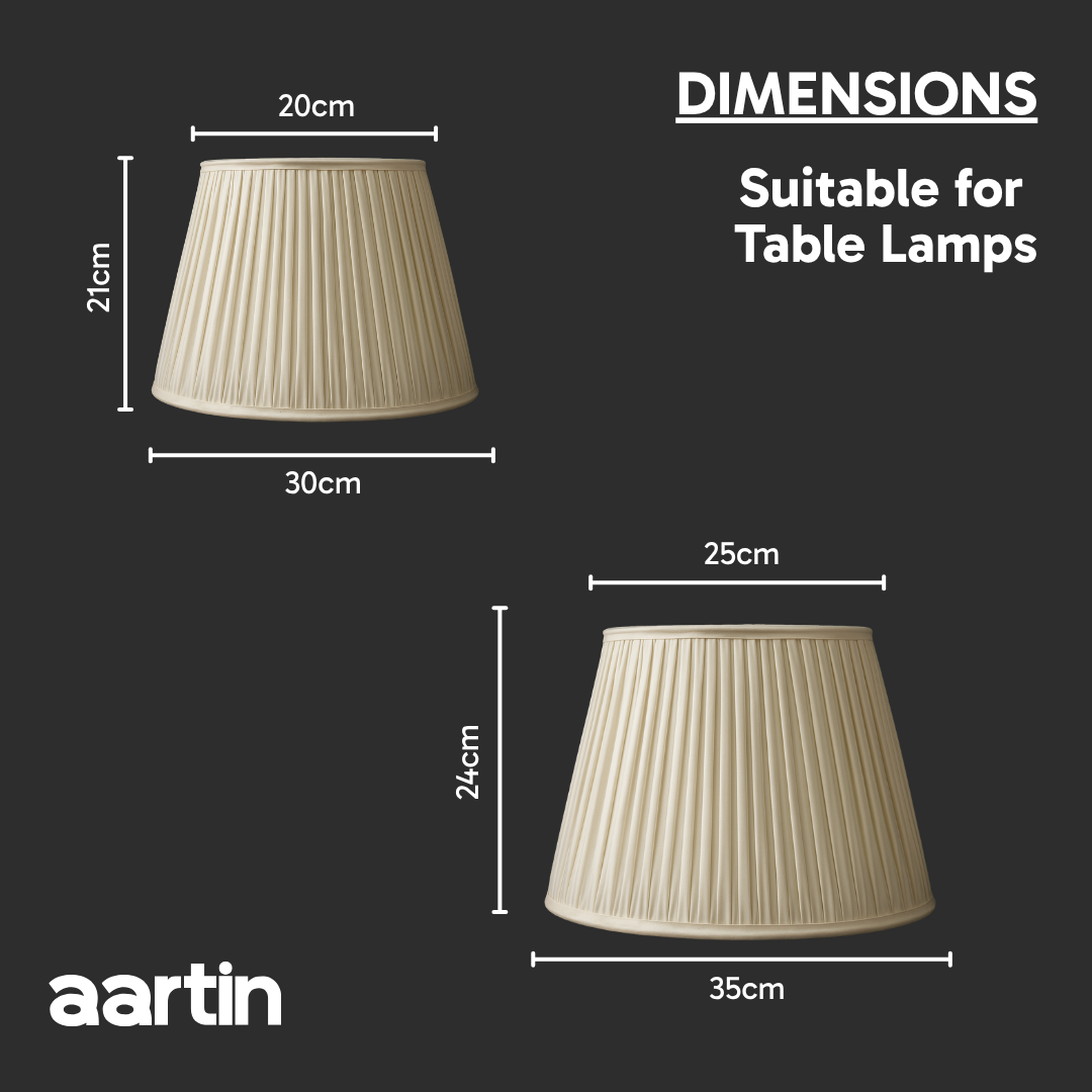 AARTIN STRAIGHT EMPIRE GATHERED LAMPSHADE IN IVORY SILK