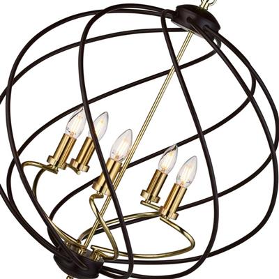 Flow 5Lt Pendant - Black Metal & Bronze - Comet Lighting