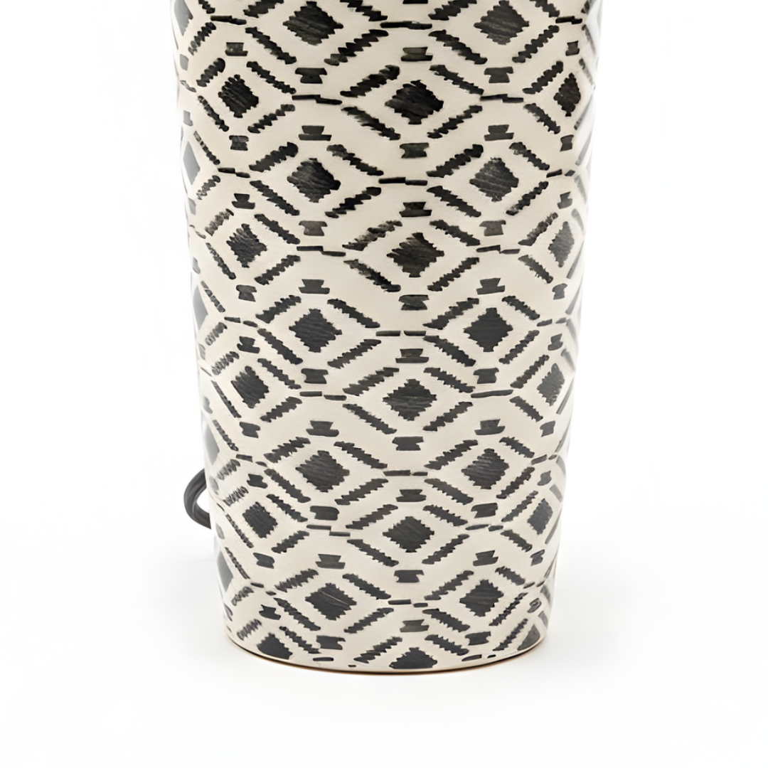 AARTIN Willow Ceramic Table Lamp - Ikat Pattern ( Base Only )