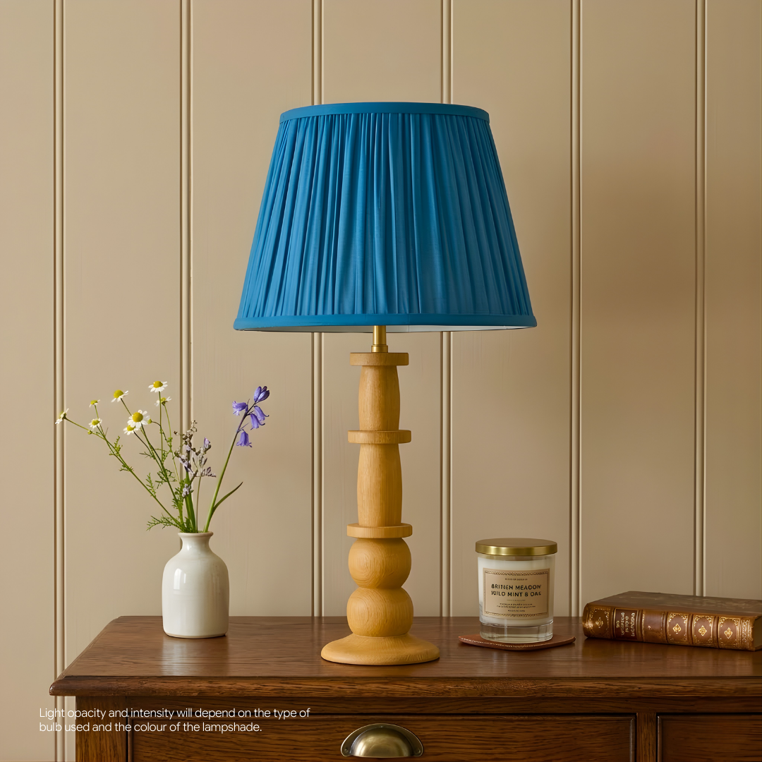 AARTIN Blue Silk Lampshade - Straight Empire ( Shade Only )