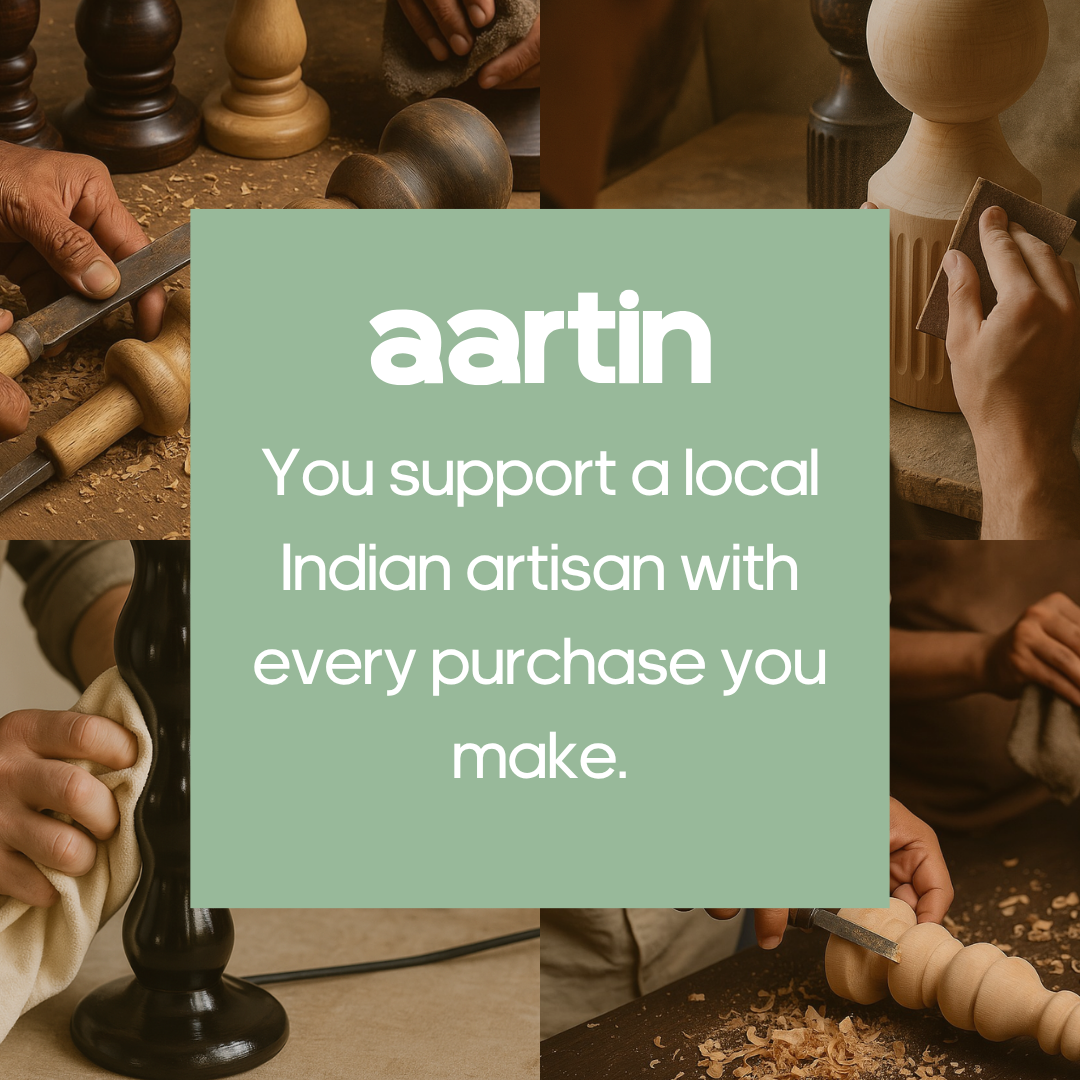 AARTIN RIPPLE TABLE LAMP IN WOOD WITH EBONY FINISH (BASE ONLY)