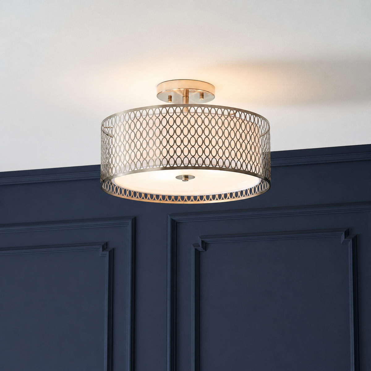 Cordero 3Lt Flush Ceiling Light Satin Nickel