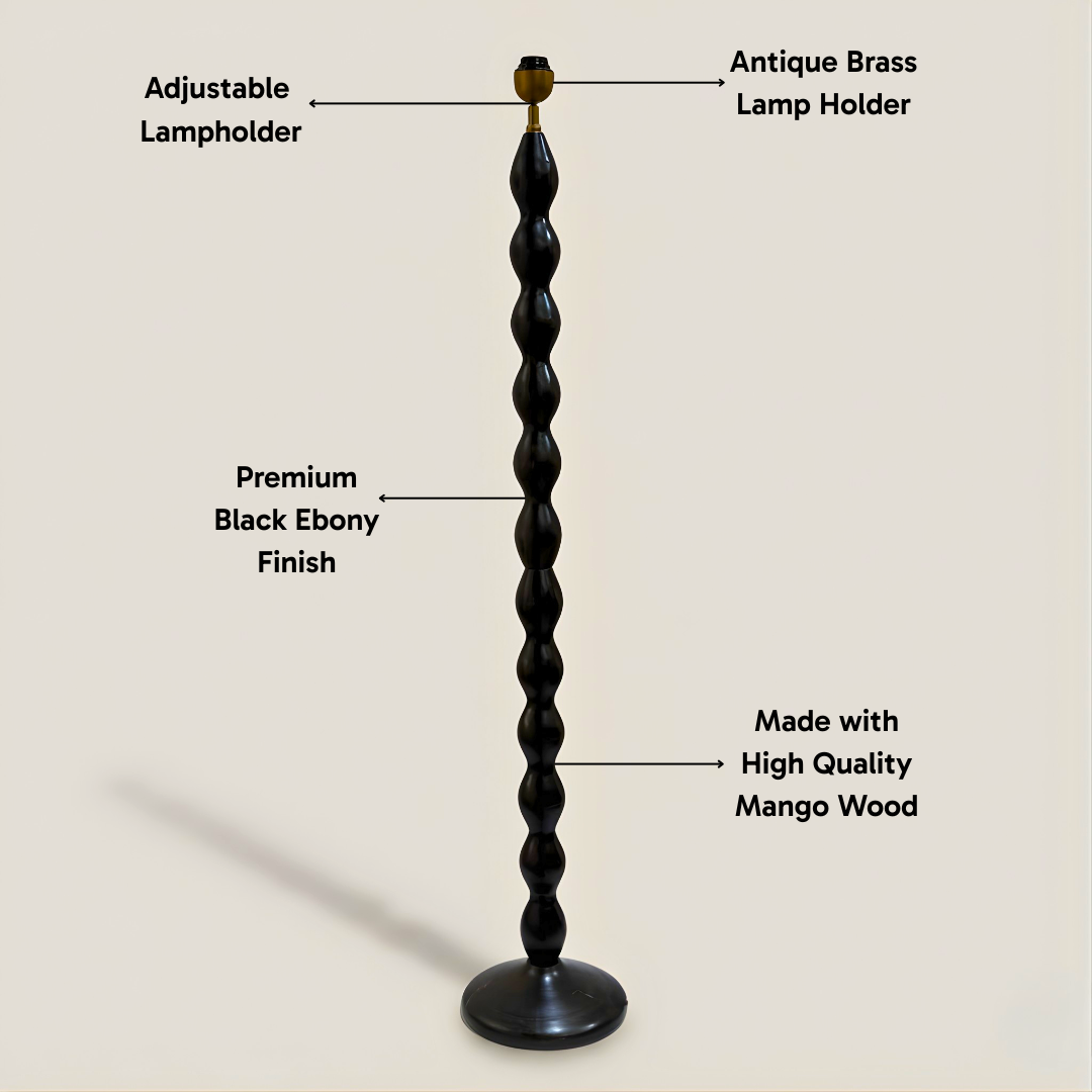 AARTIN RIPPLE FLOOR LAMP IN WOOD WITH EBONY FINISH (BASE ONLY)