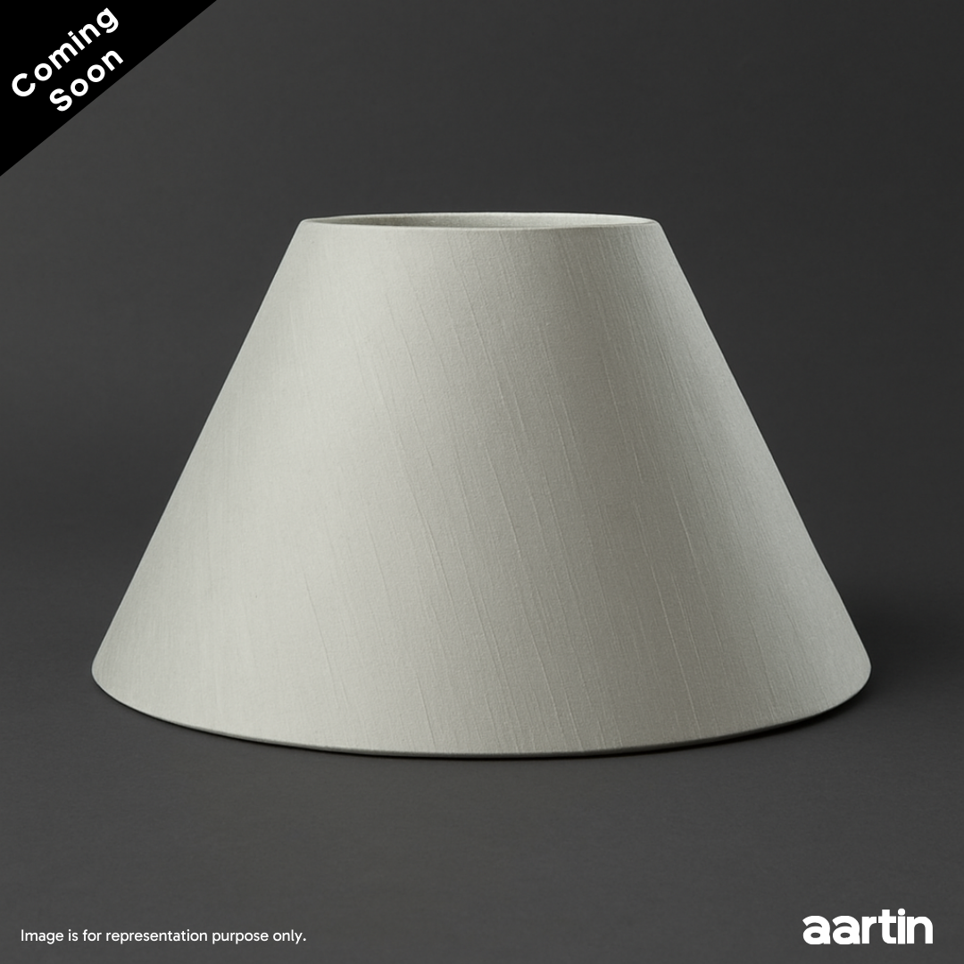 AARTIN EMPIRE ROLLED LAMPSHADE IN GREY SILK