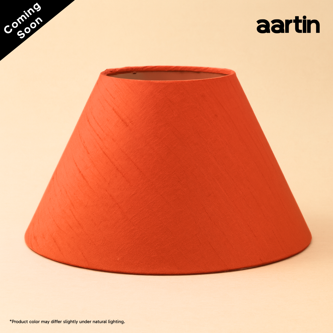 AARTIN EMPIRE ROLLED LAMPSHADE IN ORANGE SILK