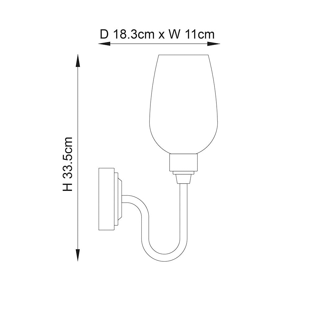 Acheron Wall Light Bright Nickel w/ Clear Glass - Comet Lighting
