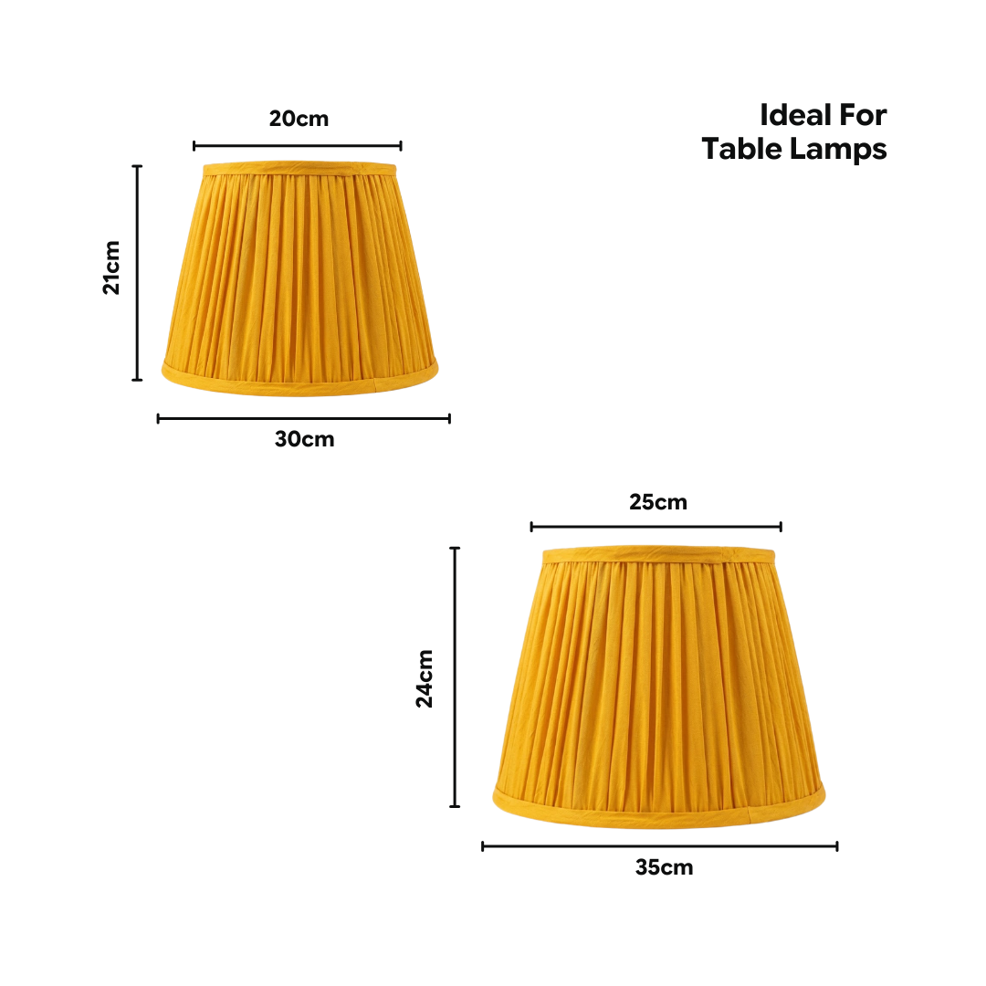 AARTIN Yellow Silk Lampshade - Straight Empire ( Shade Only )