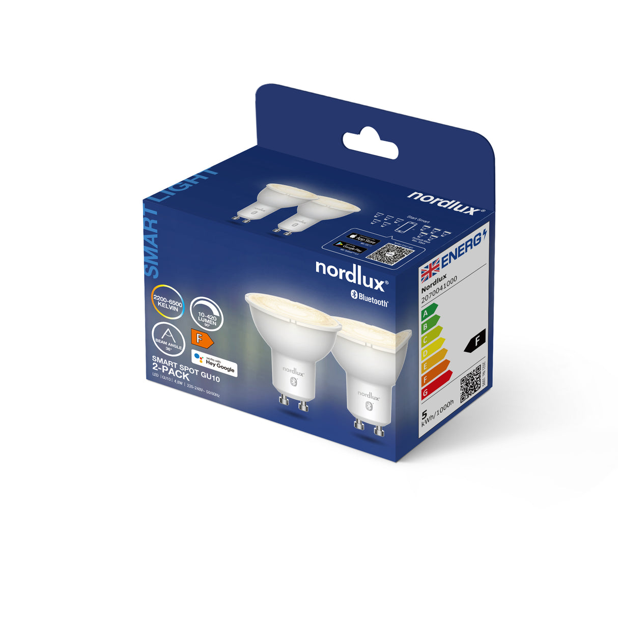 Nordlux GU10 LED Smart 37 Degree 4.7w CCT 420lm Dimmable - Comet Lighting