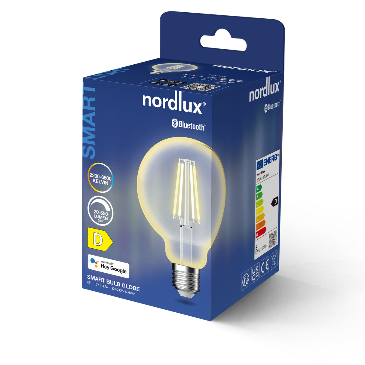 Nordlux E27 LED Smart 95mm Globe 4.7w CCT 650lm Dimmable - Comet Lighting