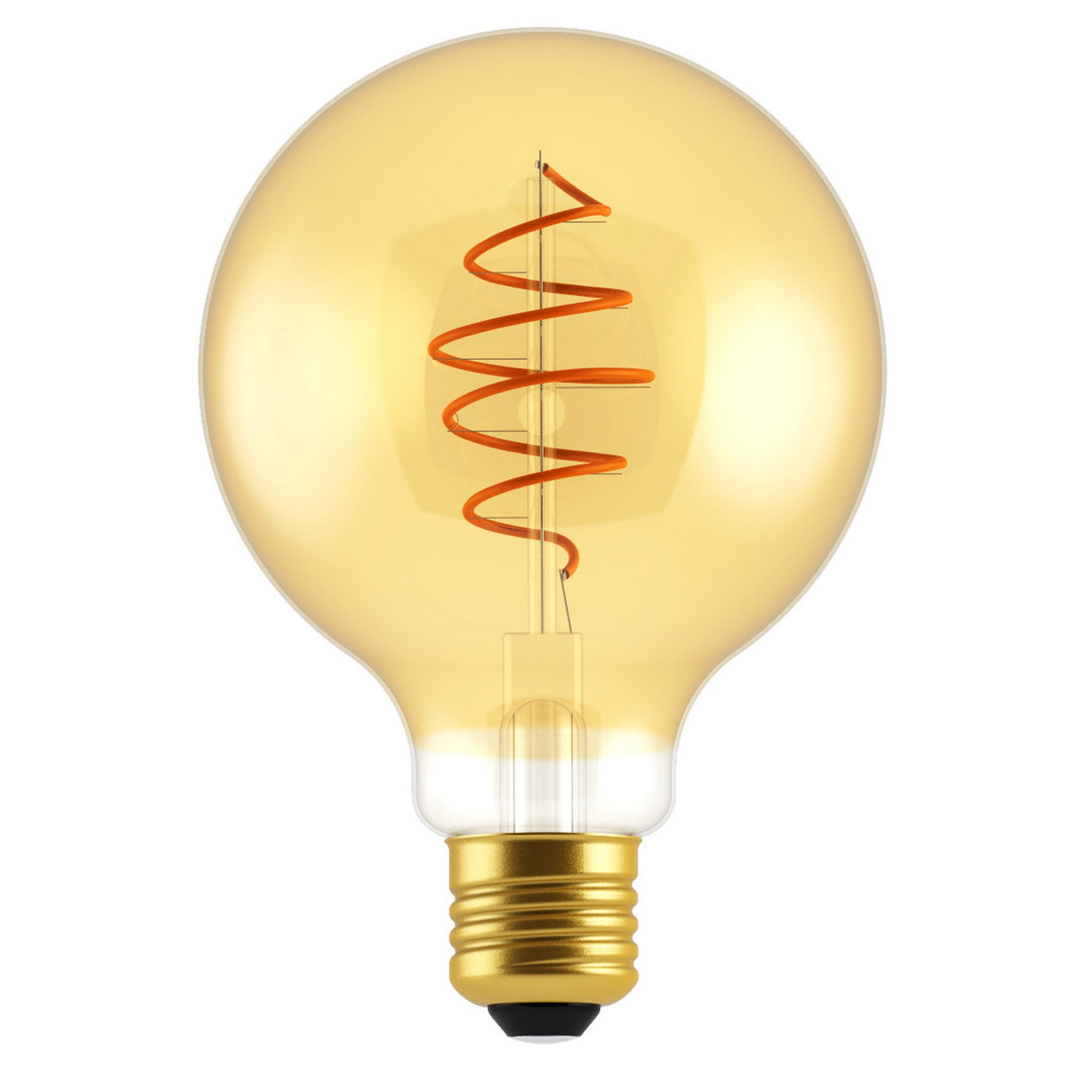 Deco E27 | G95 Spiral | Dim | 2200 Kelvin | 400 Lumen | Light Bulb | Gold colour - Comet Lighting