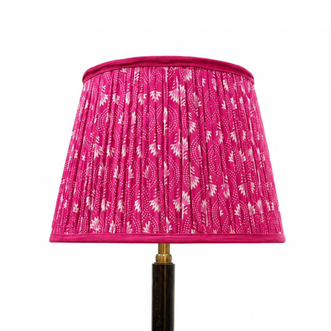AARTIN 35 CM Fuchsia Ferns Cotton Lampshade - Straight Empire ( Shade Only )