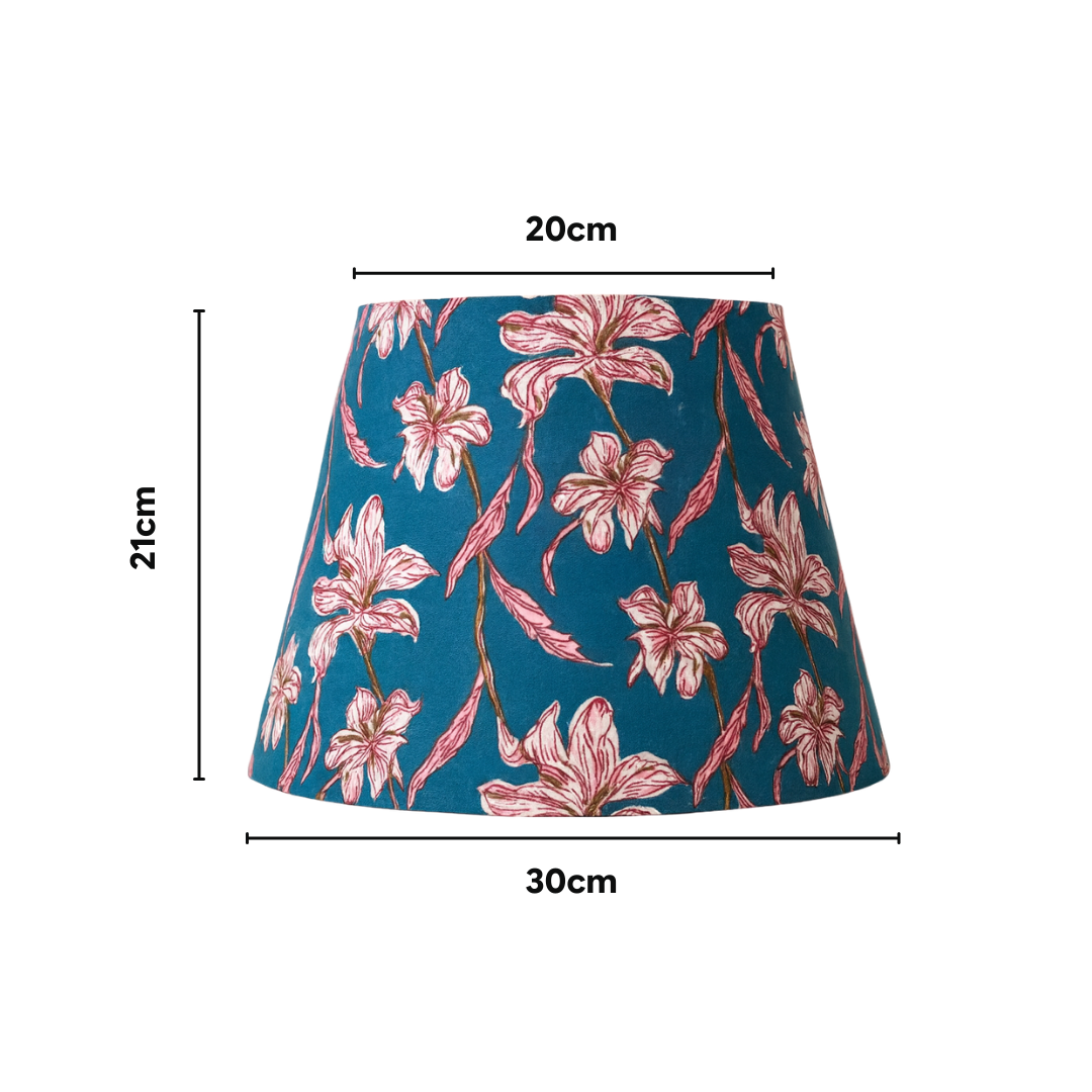 AARTIN 30 cm Dusky Petals Cotton Lampshade - Straight Empire ( Shade Only )