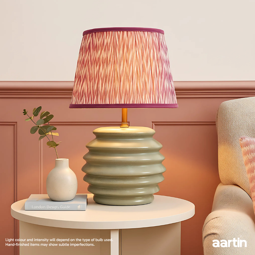 AARTIN JASPER TABLE LAMP IN SAGE GREEN GLAZED CERAMIC (BASE ONLY)